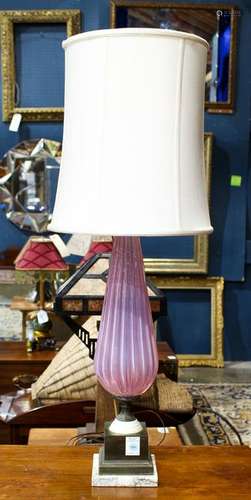 Murano pink glass lamp