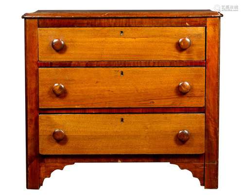 A late Victorian walnut chest