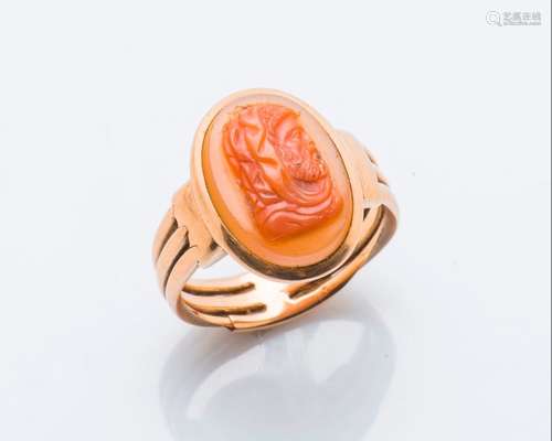 Bague en or rose 18 carats (750 millièmes) formant…