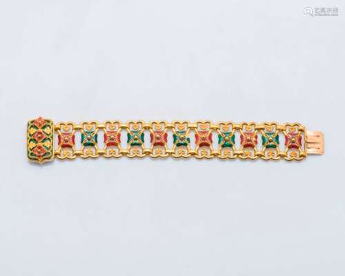 Bracelet ruban articulé en or jaune 18 carats (750…