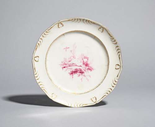 A Vincennes lobed plate (assiette à cordonnet) c.1…