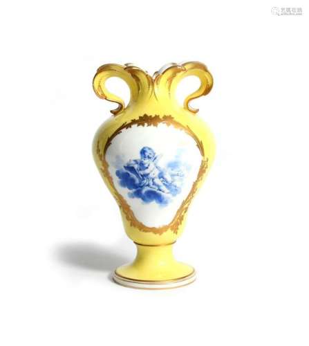 A Vincennes or early Sèvres vase (vase à oreilles)…