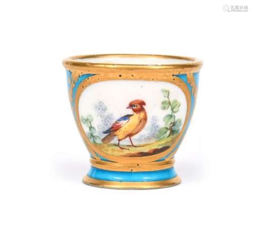 A Sèvres egg cup (coquetier) c.1771, painted with …