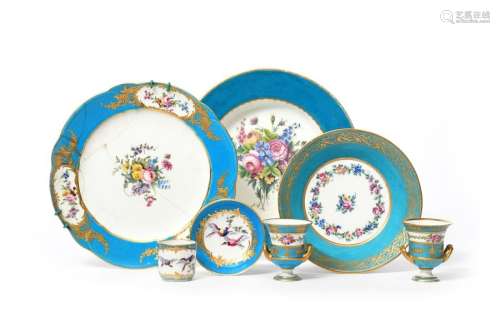 Two Sèvres plates and a saucer c.1770 85, the firs…