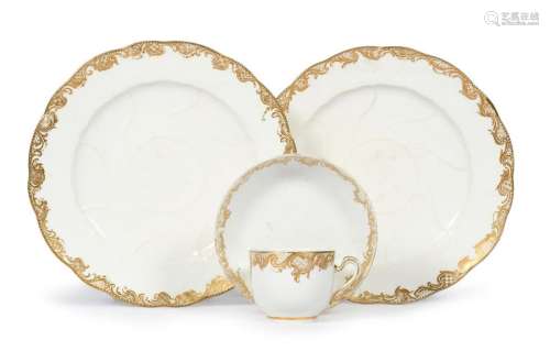 A pair of early Sèvres plates (assiettes gaufré) c…