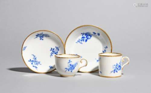 Two miniature Sèvres cups and saucers c.1758 61, o…