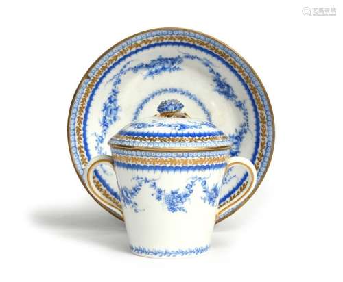 A Sèvres two handled cup with cover and stand (gob…