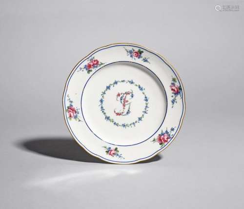 A Sèvres plate (assiette unie) date code for 1789,…