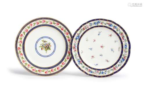 Two Sèvres plates (assiettes) c.1795 1800, one pai…