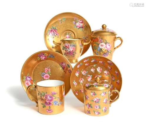 Four Sèvres cups and three saucers c.1770 95, incl…