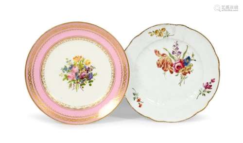 Two Sèvres or Sèvres style plates, the porcelain 1…