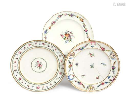 Three Sèvres plates (assiettes) date codes for 177…