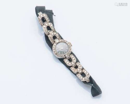 Bracelet montre de dame en platine (950 millièmes)…