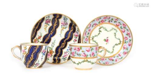 Two Sèvres cups and saucers (gobelets bouillard et…