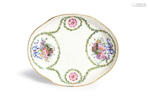 A Sèvres quatrefoil dish or stand c.1770s, well pa…