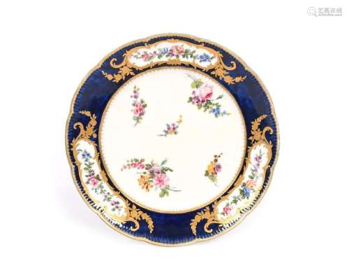 A Sèvres plate (assiette) date code for 1769, pain…