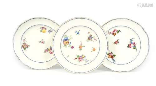 Three Sèvres plates (assiettes à osier) c.1770 83,…