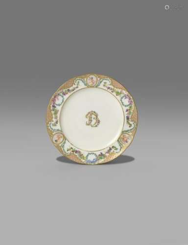 A Sèvres plate (assiette) c.1770, for Madame du Ba…