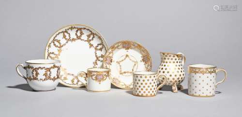 Two Sèvres cups and saucers c.1775 90, one of gobe…