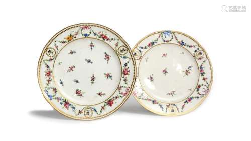 A matched pair of Sèvres plates (assiettes) date c…