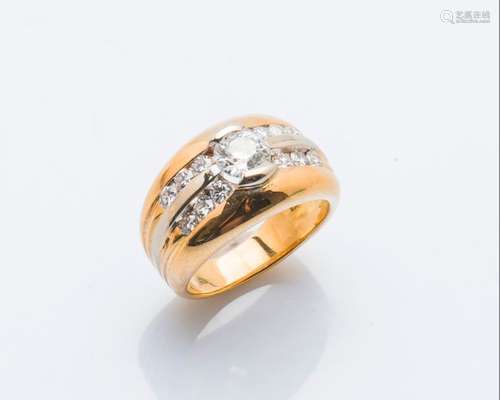 Bague bandeau en or jaune 18 carats (750 millièmes…