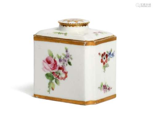 A Sèvres small tea canister and cover c.1760s, of …