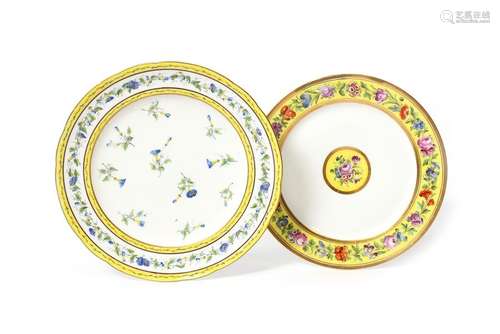 A Sèvres plate (assiette unie) date code for 1788,…