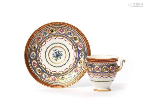 A Sèvres two handled cup and saucer (tasse etrusqu…