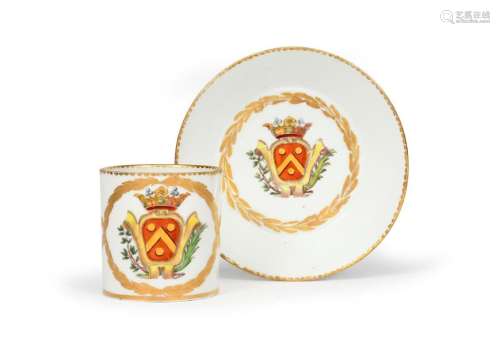 A Sèvres armorial coffee can and saucer (gobelet l…