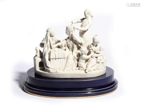 A Sèvres bisque porcelain figure group of La Toile…