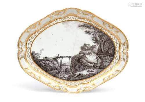 A large Paris porcelain tray late 18th/early 19th …