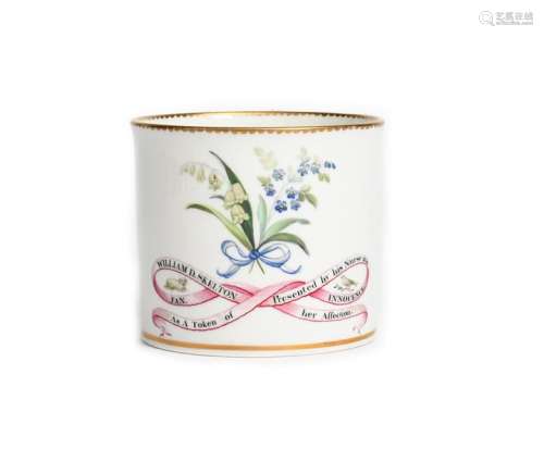 An English porcelain porter mug dated 1840, painte…