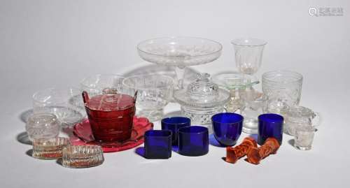 A mixed group of table glass most 19th century, in…