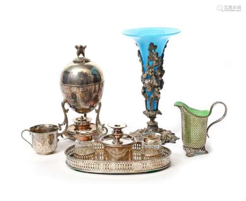 A small mixed lot, comprising old Sheffield plated…