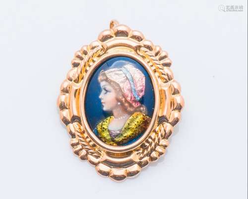 Broche pendentif en or jaune 18 carats (750 milliè…