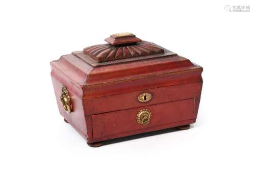 Λ A Regency tooled leather sewing box by Thomas Lu…