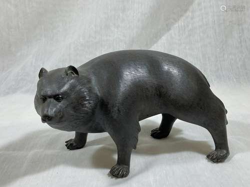 Japanese Meiji Bronze Bear - Signed