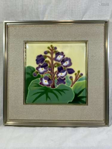 Japanese Wireless Cloisonne Plaque in Frame - Ando