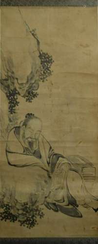 Chinese Water Color Scroll Painting - Elder