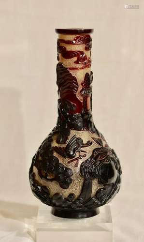 Chinese 18th cen Peking Glass Vase