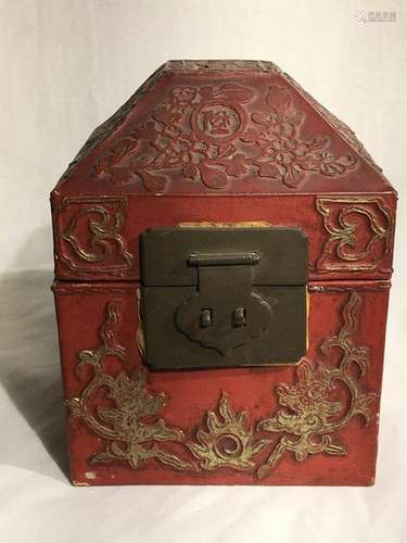 Chinese Pigskin Leather Seal Box