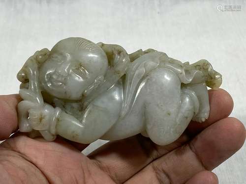 Chinese Celadon Jade of Boy