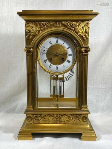 Early 20th cen New York Gilt Bronze Clock