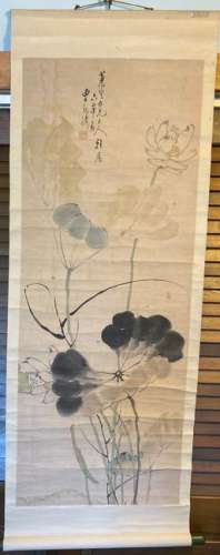 Chinese Scroll Painting - Lotus