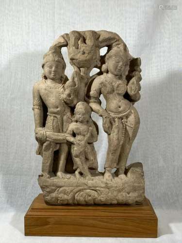 Antique Indian Sandstone Carving of Dancer