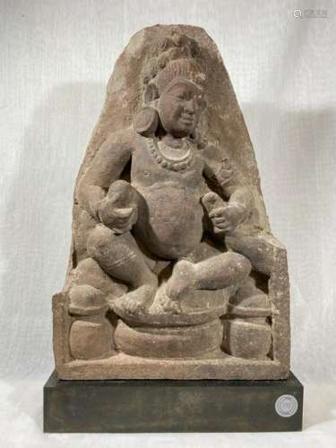Indian Red Sandstone Carved Figurine
