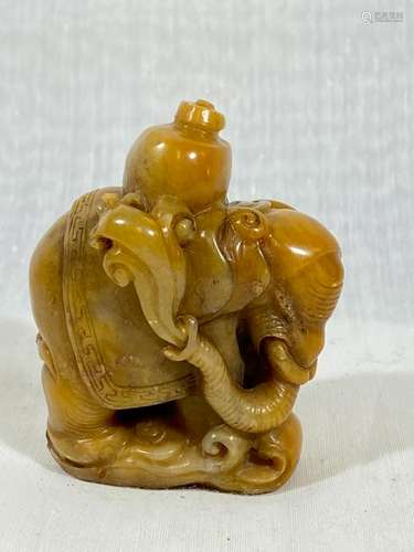 Chinese Shoushan Soapstone Seal - elephane