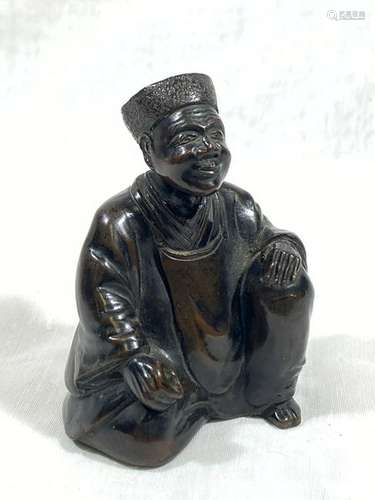 Japanese Bronze Figurine of Scholar