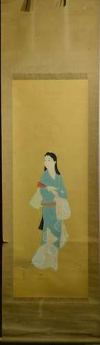 Japanese Water Color Scroll Painting - beiji