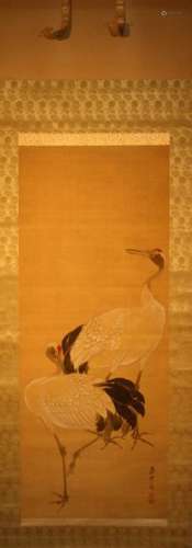 Chinese Scroll Painting of Crane - Wang Wei Zheng